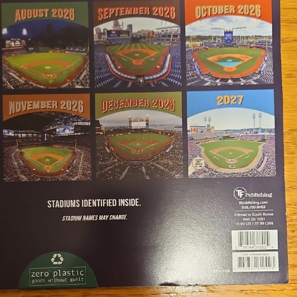2026 Ballparks Wall Calendar